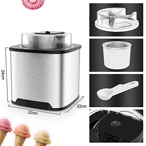 Eismaschine Eiscrememaschine aus Edelstahl mit entnehmbarem Eisbehälter, inkl. Rezeptheft – Bild 3
