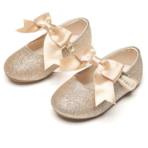 Image of PHIRAMIN Tollder Girl Dress Shoes - Little Girl Ballet Flats for Wedding Party