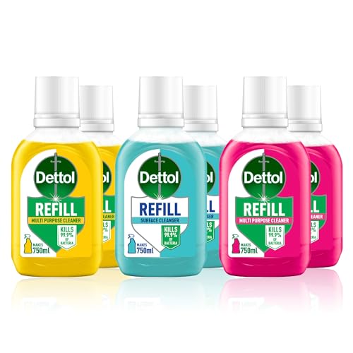 Dettol - Surface Cleanser Spray Refill 2 of Each, Pomegranate, Citrus and Original 50ml - Pack of 6