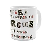 printplanet Tasse mit Namen Marcus - Motiv Ausgeschnittene Buchstaben - Namenstasse, Kaffeebecher, Mug, Becher, Kaffeetasse - Farbe Weiß