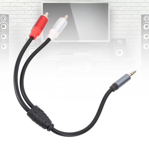 Cable de audio estéreo 3.5mm a 2 macho, 30cm miniatura 6