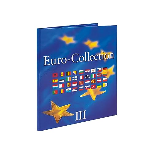 Leuchtturm 369634 Album de pièces Presso Euro-Collection Volume 3 - Choix Individuel des Pays avec Autocollants Drapeaux