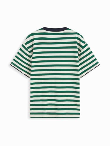 Image of CIDER Women Striped Tops Oversized Loose Crew Neck T-Shirts Short Sleeve Casual Summer Tee Shirts