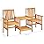 vidaXL Farmhouse Style Patio Bistro Set with Tea Table - Comfortable Outdoor Furniture with Cushions, Rustic Solid Acacia Wood Construction, Easy Assembly
