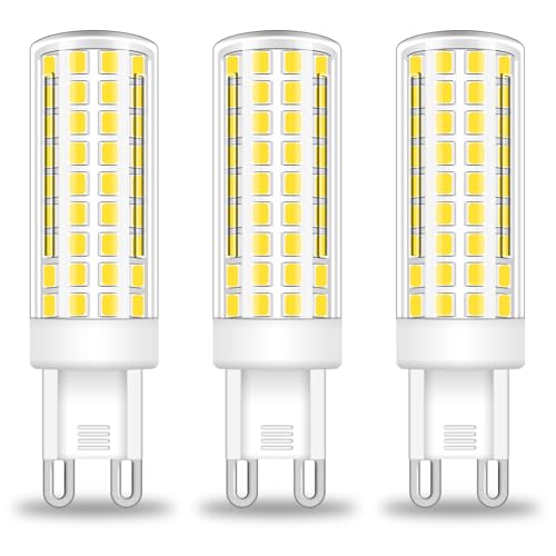 BROLSKUN G9 LED Bulb 9W 60W- 80W Halogen Bulbs Equivalent Cool White 6000K 220V-240V 880LM, 3-Pack