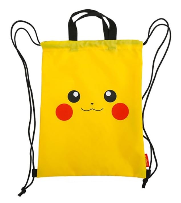 Pikachu Mochila com cordão para academia, bolsa de viagem, bolsa multiuso, Amarelo, One Size, Esporte