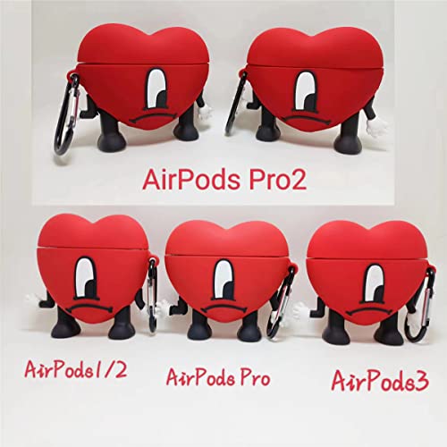 Bad Cute Bunny Case For Airpods Pro 2Nd Generation,Soft Silicone Airpods Pro 2 Case With Lanyard Keychain,3D Fashion Funny Cartoon Protective Design For Girls Women Un Verano Sin Ti Airpods Pro 2 Case #TOP7