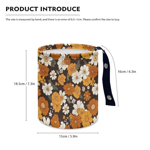 Image of Collapsible Floral Trash Can - Accessories for Cars, Camping & Family Gatherings, Easy to Clean