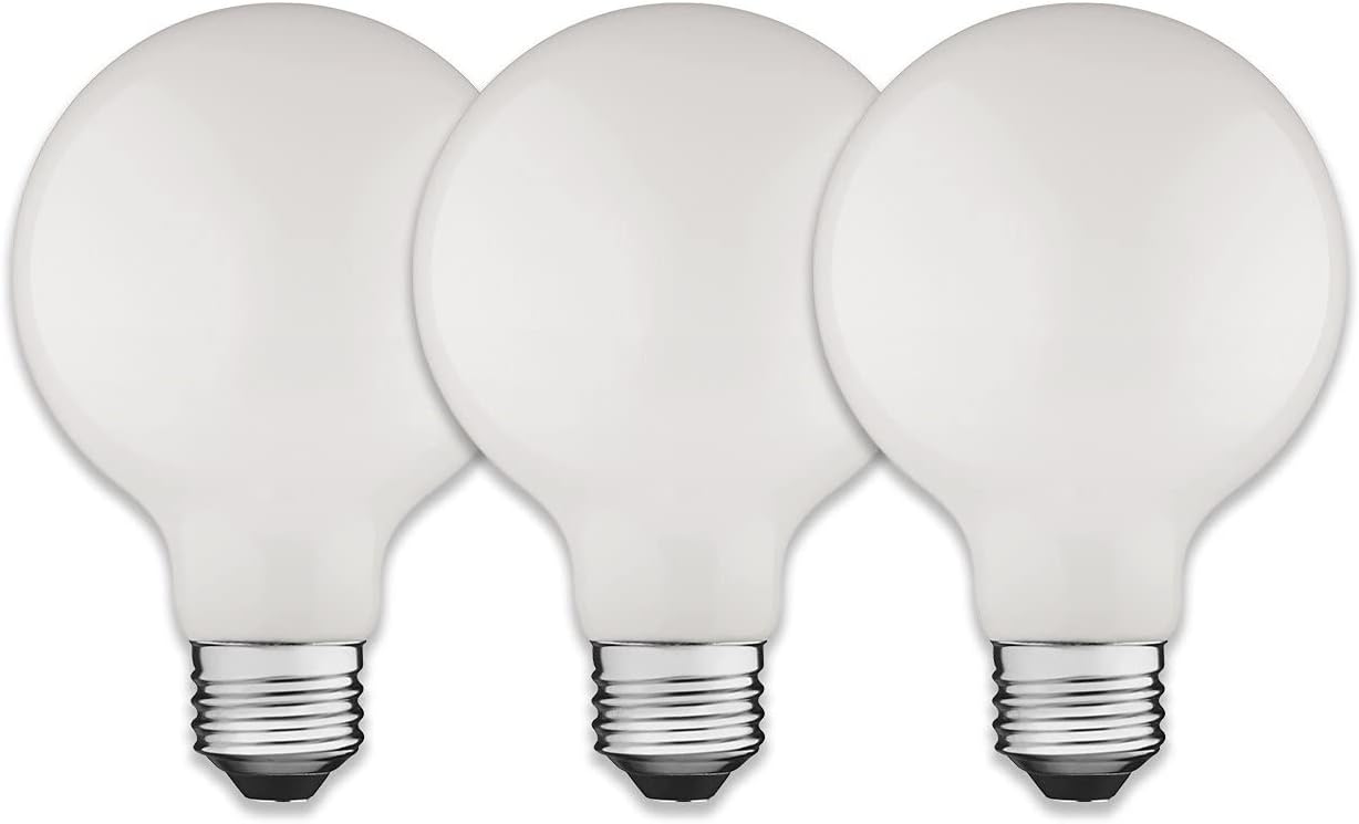 LED Filament Light Bulbs 60 Watt Equivalent |The Good Life G25 Globe Full Glass |Dim to Warm (3200K - 1800K) | 3 Pack