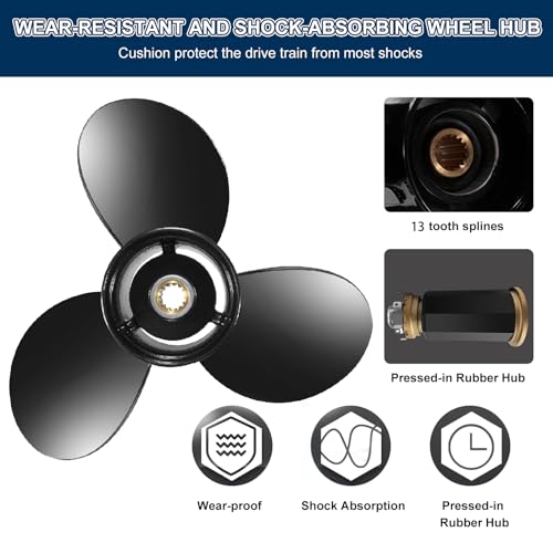 Image of Boat Propeller fit Johnson Evinrude OMC Stern Drive 40-140 HP Engines 13 Spline Tooth Outboard Prop RH OEM Propeller for 50 60 65 70 75 85 88 90 100 110 112 115 120 125 135 HP