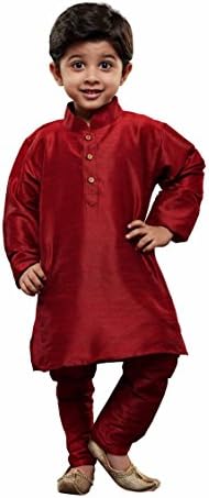 JBN Creation Boys' Kurta Pyjama Set | Silk Blend Kids Ethnic Wear | Festive Traditional Clothing for Holi & Eid