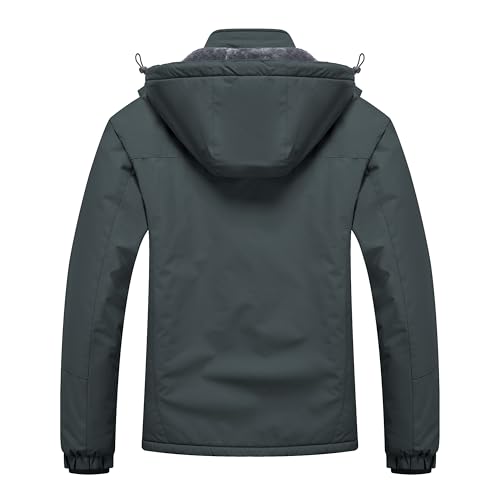 Image of WULFUL Men's Ski Jackets Warm Winter Snow Windbreaker Resistant Snowboard Fleece Coat Mountain Waterproof Parka with Hood