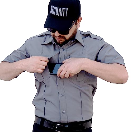 Image of First Class 100% Polyester Short & Long Sleeve Zippered Uniform Shirt 4 Pocket Hidden, Law Enforcement BDU Zipper Closure.