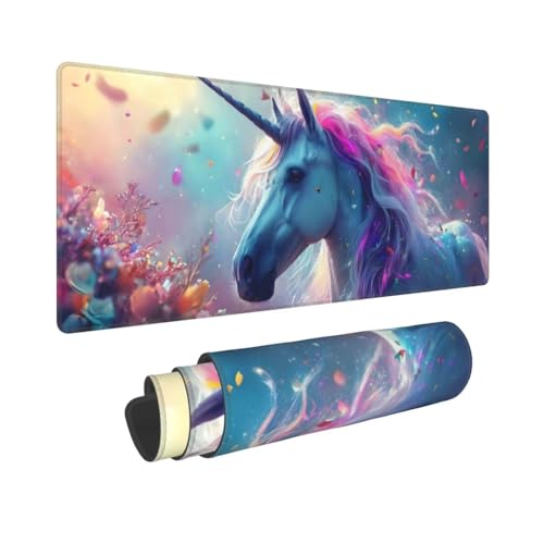 Jaxiaco Mouse Mat Gaming Extended Large Desk Pad XXL (800x300x3 mm) Washable Mouse Pad Laptop Desk Mat, Unicorn Mouse Pad, with Anti-Slip Rubber Base, Extended Mouse Pad for Home& Office N-541