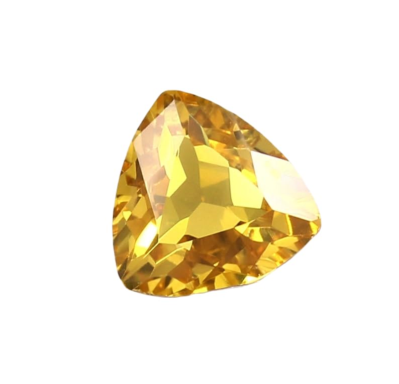 Saphir jaune de Ceylan naturel en trillion pour un cadeau de fabrication de bijou personnalisé