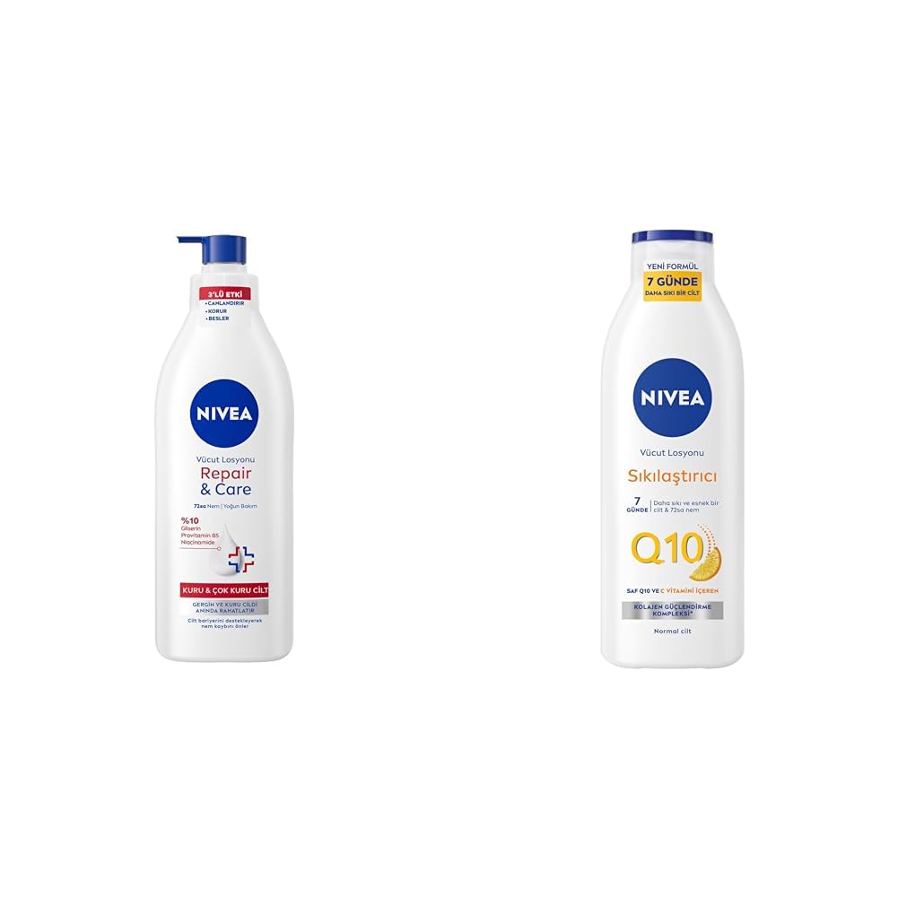 NIVEA Repair & Care Vücut Losyonu 400 ml + Nıvea Q10+vitamin C Sıkılaştırıcı Vücut Losyonu 250 ml