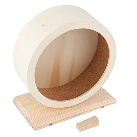Kleintier-Übungsräder, Holzhalterung Silent Pet Running Wheel Verbreitern Sie die Übungsräder Molar Tool für Hamster Meerschweinchen Igel Chinchilla Cover