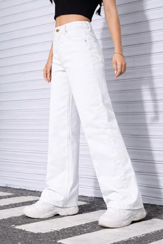 Image of ADBUCKS Stretchable Denim Fabric High Rise Straight Fit Jeans for Girls
