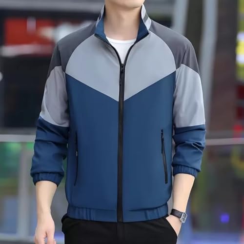 Image of MIA FASHION Men's Water Resistant Jacket For Summer Season | Lightweight Windcheater Nylon Jacket | Stylish Full Sleeves Stand Collar For Sports, Tracking