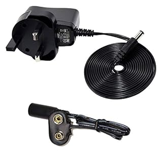 HQRP® AC Adapter with 9V Battery Snap Connector; AC Adapter Input: 100V-240V AC; Output: DC 9V, 300mA; Safety Features: High Efficiency and Reliability; Automatic Overload cut-off; Automatic Thermal cut-off; Short circuit and Over Voltage protection;...