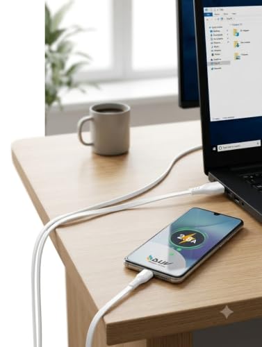 Image of DUV Unbreakable 45W / 2.8A Fast Charging 1 Braided Micro USB Cable for Smartphones, Tablets, Laptops & Other Micro USB Devices, 480Mbps Data Sync, Quick Charge 3.0 (RCM15, White)
