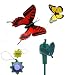 HQRP Pair of Solar Powered Flying Fluttering Butterflies Yellow Monarch and Red Swallowtail for Garden Plants Flowers plus HQRP UV Meter
