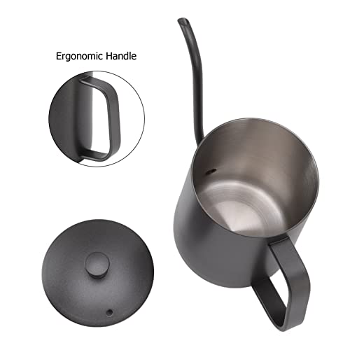 MáQuina de Café, MáQuina de Café, Pico de Acero Inoxidable en Forma de S, Superficie Interior Cepillada Negra para Uso… - Imagen 4