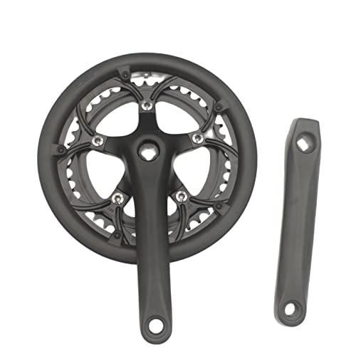 qinggw 1Set Prowheel 6/7/8/9 Speed Road Bike Crankset 52 / 42T 170mm Bcd110mm. Aluminiumlegierung Fahrradzubehör Quadratische Loch-Kurbel-Set (Farbe : Schwarz) Cover