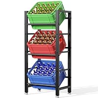Mavivegue Getränkekistenregal für 3 Getränkekisten, Stabiles Metall Getränkeregal, Platzsparend kistenregal mit Verstellbaren Füßen für Wohnzimmer Küche Keller- Bier Obst Gemüse Wasser