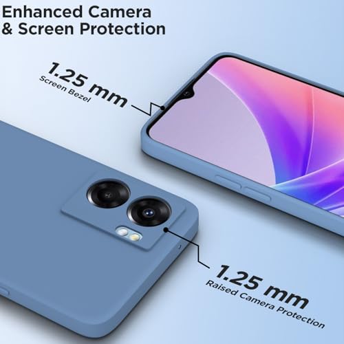 Image of Outlouders Back Cover for Oppo K10 5G | Camera Protection | Durable Soft Matte Silicone Bumper Case (Aqua Blue)