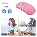 Uciefy Q5 Slim Rechargeable Wireless Mouse, 2.4G Portable Optical Silent Ultra Thin Wireless Computer Mouse with USB Receiver and Type C Adapter, Compatible with PC, Laptop, Desktop (Pink)