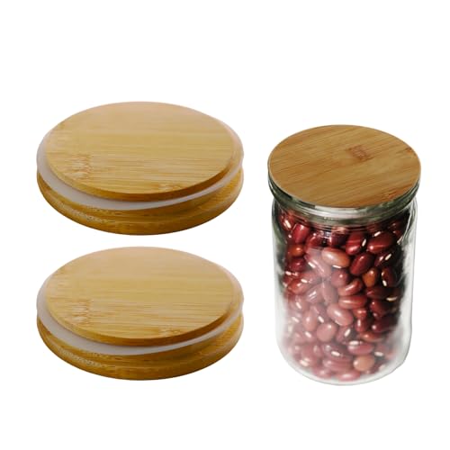 Qwrqwr 2 Stück Flaschenverschlüsse Bambusdeckel 90~110mm Große Konische Korken 2cm Dick für Glasflaschen, Kaffeetassen, Gläser, Joghurtgläsern, DIY Dekor