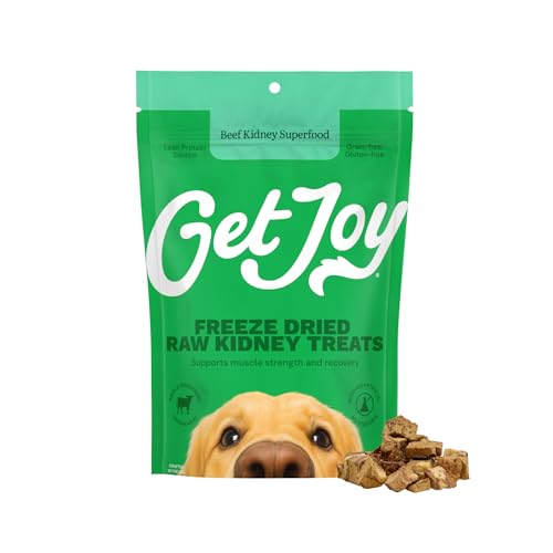Get Joy Freeze Dried 100% Beef Kidney Dog Treats, 4oz | Single Ingredient Organ Meat, High Protein...