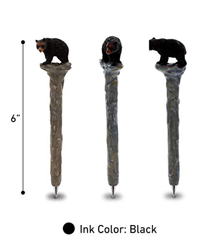 Planet Pens Black Bear on Rock Novelty Pen - Fun, Unique Kids & Adults Office Supplies Ballpoint Pen Colorful Wildlife Writing Pen Instrument For Cool Stationery School & Office Desk Decor Accessories - Thumbnail 7