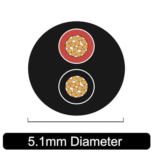 Automotive Round Twin 2 Core Cable 12v 24v Thin Wall Wire (11 AMP Rated 0.5mm²) 10/30/50/100 Metre (50M Roll) - Image 3