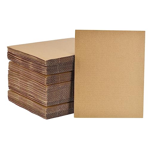 Image of MECCANIXITY 100 Pack 8 inch x 10 inch Corrugated Cardboard Sheets 1 /8 inch Thick Flat Cardboard Filler Inserts Pads for Mailers, Packing, Art Projects, DIY Crafts