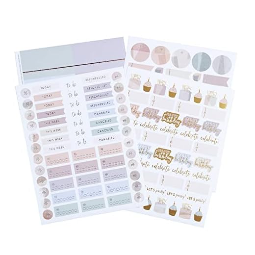7" x 9" Sticker Pack - Harmony Neutral. 4 Foiled Sticker Sheets with Various Designs. Fun and Function Designs to Optimize Life Planner Organization by Erin Condren.