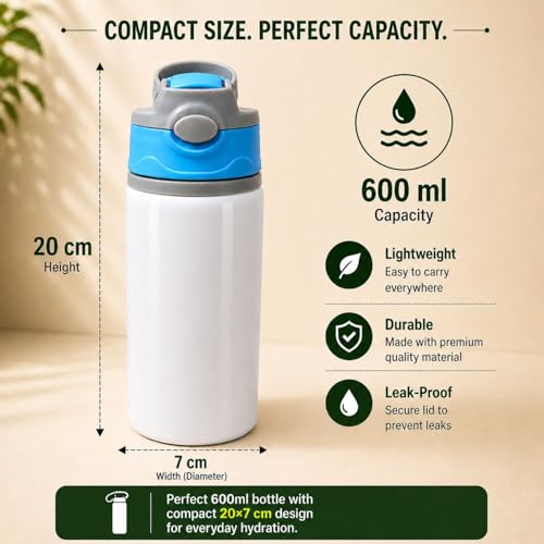 Image of Personalized KPOP Printed Aluminium Sipper Bottle 600ml for Kids | Custom Name School Water Bottle | Birthday Return Gifts | Gift for Brother, Sister, Friends|Customised Gift