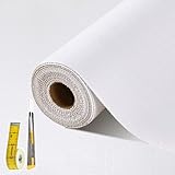Picture of Drawer and Shelf Liner for Kitchen Cabinet: 12 in X 20 Ft Non Slip Waterproof Shelf Paper Non Adhesive Refrigerator Liners White Easy Liners for Bathroom Cupboard with Knife Tape Measure