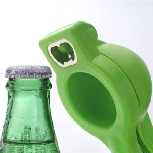 Image of 2-in-1 Lemon Squeezer & Citrus Juicer with Bottle Opener, Manual Hand Press for Fresh Lemon, Lime, Orange Juices, Easy Squeeze, Easy Clean - ABS Plastic Lemon Squeezer (Multi-Color)