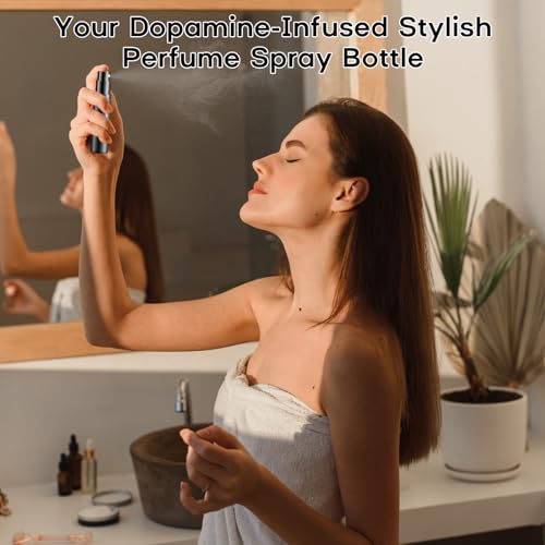 Perfume Atomiser 10ml, 2PCS Perfume Travel Bottle, Atomiser Spray Bottle, Refillable & Travel Size Perfume Bottle Easy to Refill travel atomiser for Women and Men(Black&Grey) - Image 4