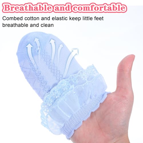 6 Pairs Girls Dress Socks,6 Colors Toddle Ankle Frilly Ruffle Socks Baby Girl Princess Style for Kids Little Girl4