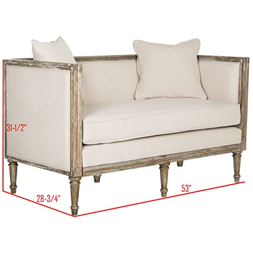 Safavieh Home Collection Leandra French Country Settee, Beige/Rustic Oak #TOP4