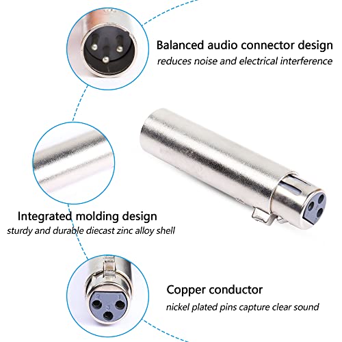 Pngknyocn Xlr Male To Female Adapter,3 Pin Xlr Audio Microphone Cable Extension Adapter Connector（2-Pack） #TOP1