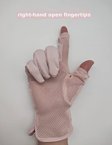 Camstic Women's Upf 50+ Summer Breathable Uv Protection Touch Screen Driving Gloves, Black #TOP2