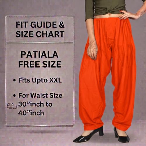 Image of FASHION GALLERY Women's Rayon Relaxed Fit Patiala Salwar with Full Length Drawstring Closure Type and Flexible Waist | Patiala Pant for Woman Free Size Fit Upto XXL