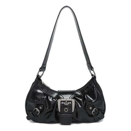 Image of Women's Y2K Purse Shoulder Bag Top Handle Handbag Small Punk Hobo Clutch Purses Bags Trendy Trendy Leather Buckle Punk Purses
