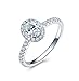 Ubestlove Bague Fiançœilles Or Femme Ovale Bagues Qui Se Completent 0.5Ct Diamant Bague Femme 55