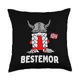 Nordic Emporium Bestemor Nordic Gnome Viking Nisse Norwegian Grandmother Throw Pillow, 18x18,...