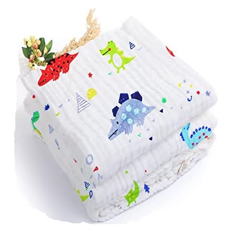 Baby Muslin Blanket Receiving Blankets, 100% Cotton, 110 X 110 cm Large Swaddle Blanket for Baby Sleeping, Babies Burp Cloth, Nursing Cover, Bath Towel, Baby Crawling Pad, Bath Cloth Cover